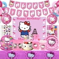 thumbnail image 2 of Vajilla desechable con temática rosa de Hello Kitty para niños, decoración de fiesta de cumpleaños, globos para niñas, suministros de adorno para pasteles, novedad, 2 of 4