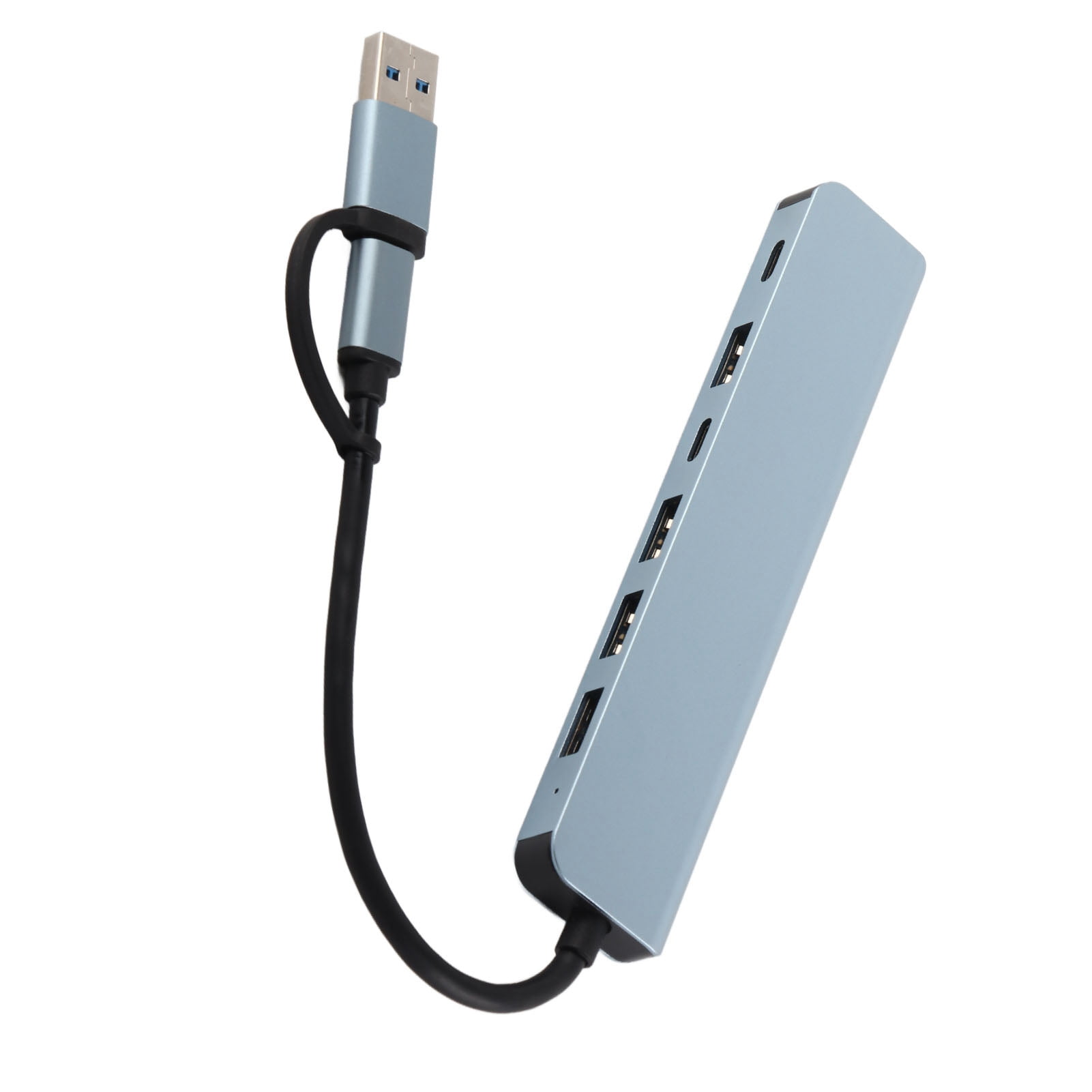 M Buder 7-in-1 Type C Hub Aluminium Alloy Multi-Port USB C Docking Station High Speed Transmission for PC Laptop Tablet Phone, Compact Size 6.30 inches / 16.00 cm, Space Gray Edition