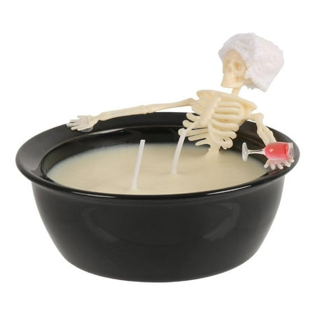Skeleton Candle Halloween Decorations Indoor Gothic Skeleton Bath Soy Wax Candle Vintage Fall Home Decor for Farmhouse Room Apartment Table Desk Decorative Skeleton Halloween Candles Spooky Gift