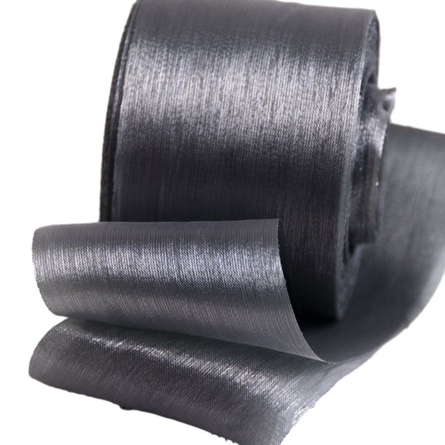 SPRING 50 Yards Chiffon Mesh Bright Silk Pleated Ribbon Bow Bouquet Package Yarn Ribbon Dark Gray