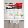 thumbnail image 2 of Valances for Windows Red Gray Rod Pocket Cafe Window Treatments Valance Curtains for Kitchen Bathroom Laundry Basement Windows 60"x18", 2 of 9