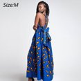 thumbnail image 2 of Vestido africano sexy para mujer Vestido largo maxi con cuello en V Vestido multiusos Vestido plisado Estampado floral - Azul Adepaton BST3005873-2, 2 of 6
