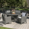 thumbnail image 2 of Cyril Outdoor 5 Piece Wicker Round Dining Set with Water Resistant Cushions, 2 of 13