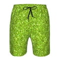 thumbnail image 4 of Yiaed Lime green glitter Print Men's Swim Trunks with Lining Quick Dry Sports Shorts Beach Shorts Boardshorts-3X-Large, 4 of 5