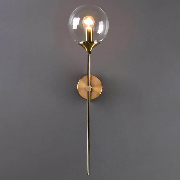 Becaristey Gold Wall Sconce Modern Indoor Bathroom Light Matte E14 Base Clear
