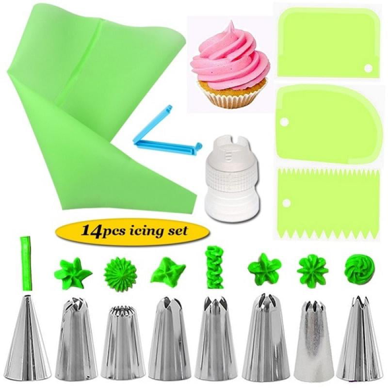 smoother 6 piece set plastic scraper pottery and cake shaper tools in green 