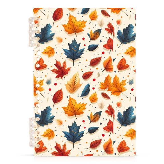 Fall Leaf and Dots Notebooks 1-subject Journal 60 Sheets A5 College Ruled Paper Detachable Ring 8.3"x5.7"