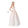 thumbnail image 5 of Women's Elizabeth K Glitter Illusion V Neck Dress Gl2897 Blush Pink Size M, 5 of 5