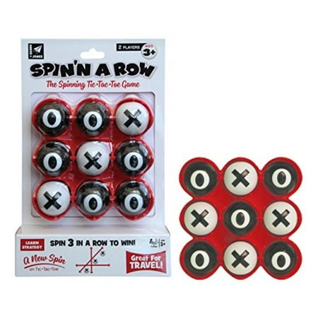 Tic Tac Toe Kids Game, Spin'n a ROW From Reeve and Jones, Two-player Strategy with Fun Spin Action, Portable Design for