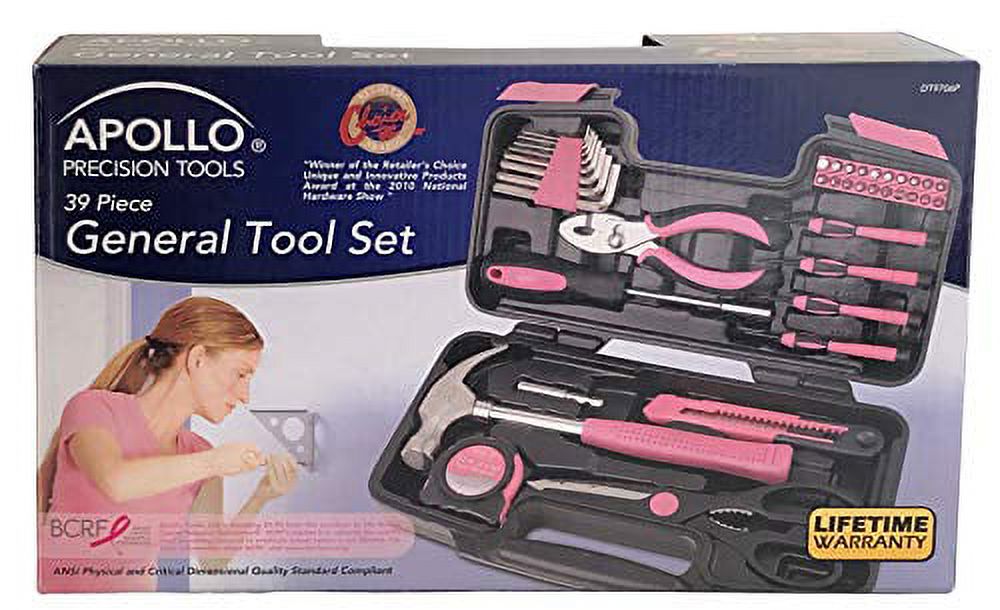 Apollo Tools 39 Piece General Household Tool in Toolbox Storage Case with Essential Hand Tools Home Repairs - image 4 of 5