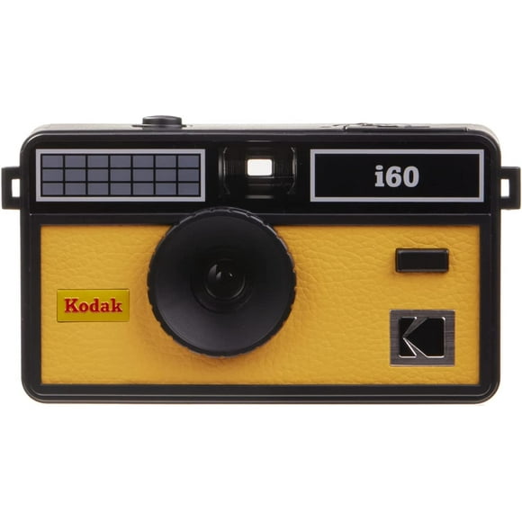 i60 Reusable 35mm Film Camera - Retro Style, Focus Free, Built in Flash, Press and Pop-up Flash (Yellow)