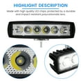 thumbnail image 4 of 18W Car LED Light Bar 12V 6000K Super Bright Car LED Work Light IP67 Waterproof Flood Spot Light Off Road Head Light Driving (1PC), 4 of 7