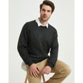 thumbnail image 5 of Kallspin Men’s Wool Blend Crew Neck Cable-Knit Pullover Sweaters (Charcoal, Large), 5 of 5