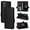 Black, variant on Wallet Case for Boost Mobile Celero 5G SC Flip Cover with Card Slots & Kickstand Blue