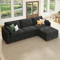 thumbnail image 4 of HONBAY 111" Oversized L Shaped Modular Sectional Sofa, Cloud Chenille Convertible Sofa with Storage for Living Room, Dark Gray, 4 of 10