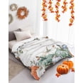 thumbnail image 4 of Fall Leaves Colorful Pumpkins White Wood Grain Background Flannel Blanket for Bed,Travel and Camping, Super Soft Cozy Blanket for All Seasons 50"x80", 4 of 6
