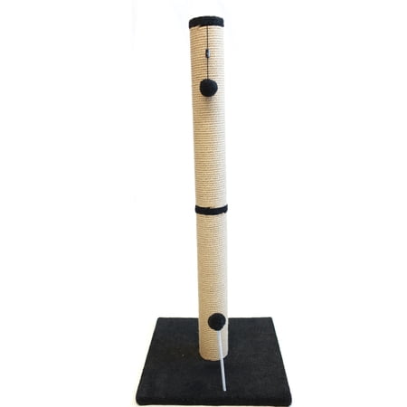 Cat Craft 36 inch Jute Scratching Post (Charcoal Fleece 16x16 Base)