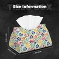 thumbnail image 6 of Lsque Cartoon Flowers Printed Long Tissue Box Cover Holder, Facial Paper Organizer Dispenser,Triangle with Bottom Belt, PVC Leather Decorative Organizer, 6 of 9
