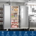 thumbnail image 5 of 48" Commercial Beverage Refrigerator Freezer – 36 Cu Ft Upright, 2 Stable Doors, 6 Adjustable Shelves, Auto Defrost, -8°F~0°F, Stainless Steel – for Restaurant, Bar, Shop, 5 of 9
