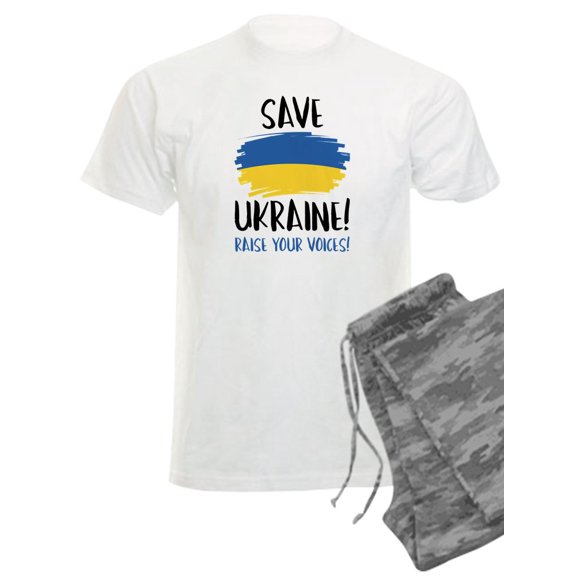 CafePress - Save Ukraine Raise Your Voices - Men's Light Pajamas