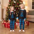 thumbnail image 5 of Nibbcoa Family Matching Christmas Pajamas Set Plaid and Letter Print Holiday Pajamas Sleepwear, 5 of 8