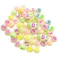 thumbnail image 1 of EeaseCA 720pcs Glow In The Dark Loose Beads for Jewelry Making Colorful English Letter Pattern Beads Diy Material, 1 of 7