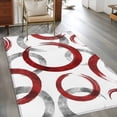 thumbnail image 3 of Red Grey Area Rug 3x5 Washable Rug Non Slip Geometric Circle Modern Abstract Simple Art Large Area Rug Indoor Floor Carpet for Entryway Bedroom Kitchen Living Room Home Office Dining Room Nursery, 3 of 8