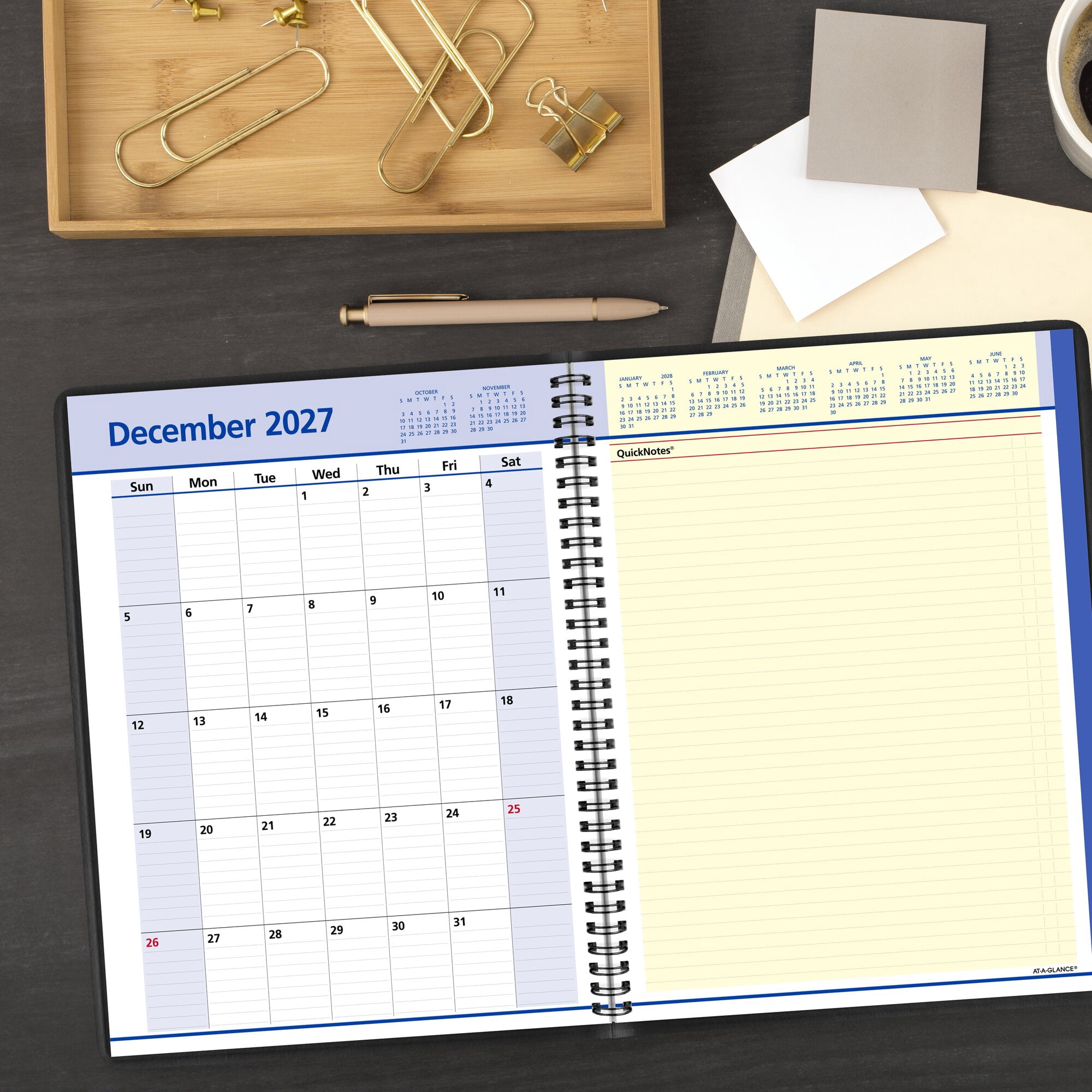 AT-A-GLANCE QuickNotes 2027 Weekly Monthly Appointment Book Planner Black Large