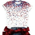 thumbnail image 4 of Cavosen Patriotic Tops for Women Petite Red White and Blue Short Sleeve Crew Neck Shirts USA Flag Graphic Tops Lady XL Patriotic Casual T Shirts Independence Day Tunic Tees 2025 Patriotic Outfits, 4 of 5