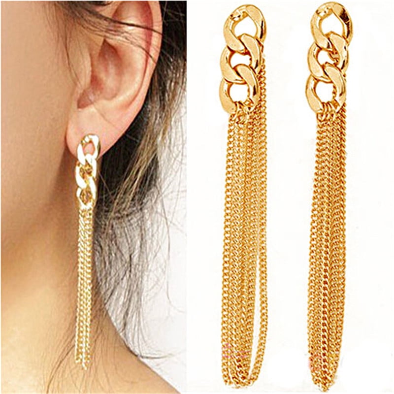 fancy long chain earrings