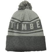 Timberland Icon Pom Cuffed Knit Hat Beanie Light Grey Heather