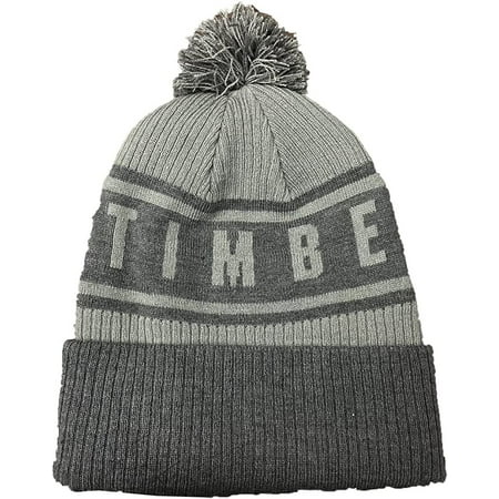 Timberland Icon Pom Cuffed Knit Hat Beanie Light Grey Heather