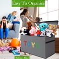 thumbnail image 5 of VICTORICH Space-Saving Toy Chest, 32 gal Extra Large Collapsible Toy Storage Bins with Lids for Kids Playroom, Gray, 5 of 8