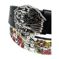 thumbnail image 2 of Ed Hardy Men's Metal Tiger Buckle Belt With Pyramid Studs (38, Black), 2 of 6