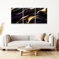 thumbnail image 2 of 3 Piece Wall Art Decor for Home Modern Abstract Poster Prints on Canvas Modern Blue and Gold Marble Fluid Art Printing for Living Room Wall Art Stretched Ready to Hang 12x16inchx3, 2 of 6