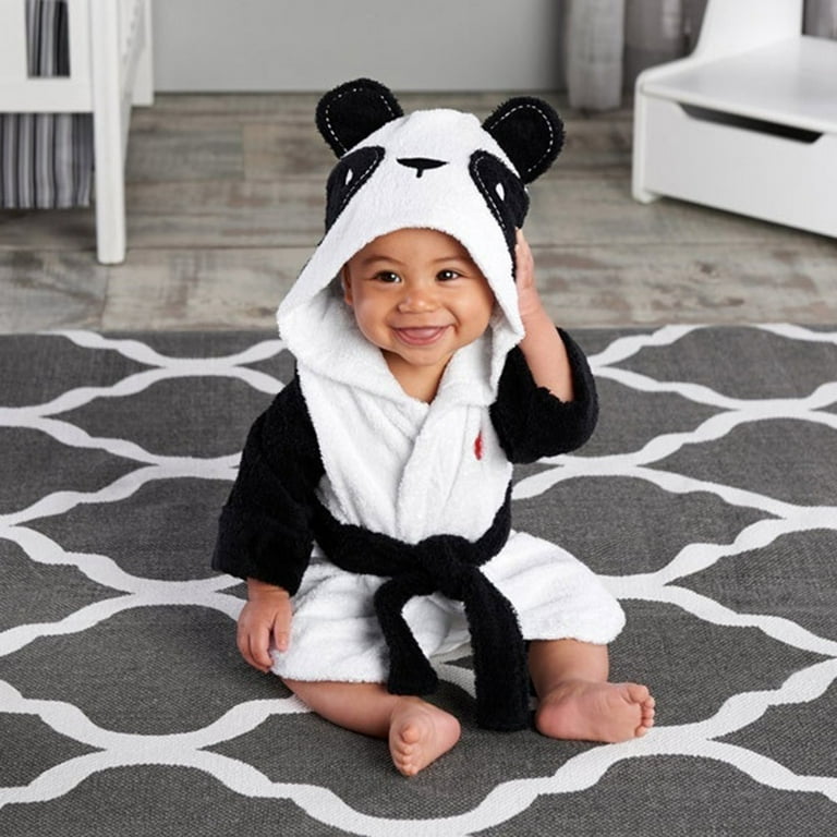 XYIJANI Girls and Boys Hooded Outfits Cartoon Kids Pajamas Towel Bathrobe Animals Panda Baby Clothes Girls Casual Bear Robe Homewear Clothes Outfits Set Black 18 24 Months Walmart