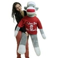 thumbnail image 2 of Big Plush Giant Valentine Sock Monkey 54" Soft Huge Stuffed Animal, Wears Removable T-shirt I LOVE YOU THIS MUCH, 2 of 6