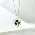 thumbnail image 4 of Gem Stone King 925 Silver and 10K Yellow Gold Green Chrome Diopside and White Lab Grown Diamond Pendant Necklace for Women | 1.66 Cttw | Gemstone Birthstone | Oval 6X4MM | With 18 inch Chain, 4 of 4