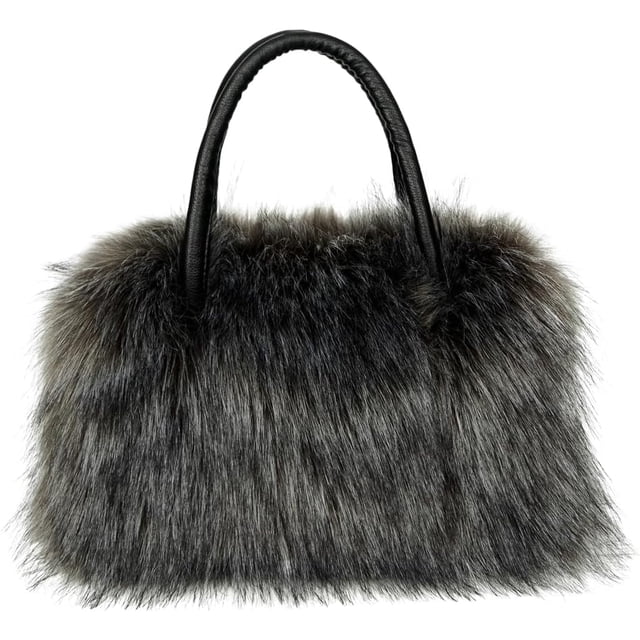 LHSHIDU Furry Tote Bag for Women Fuzzy Faux Fur Large Tote Handbag Cute Soft Fluffy Purse Ladies Satchel