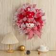 thumbnail image 6 of YOHAVEN Front Door Christmas Wreath 18 Inch Artificial Flower Linen Bow Decoration for Home Outdoor Indoor, Elegant Holiday Door Hanging, Christmas Wall Centerpiece, Seasonal Festive Decor, 6 of 8