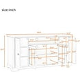 thumbnail image 2 of U-Can TV Stand for TV up to 65in with 2 Tempered Glass Doors Adjustable Panels Open Style Cabinet, Sideboard for Living Room, 2 of 7