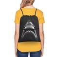thumbnail image 4 of Naloa Black And White Shark Drawstring Backpack String Bag Cinch Water Resistant for Gym Shopping Sport Yoga, 4 of 6