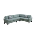 thumbnail image 3 of Pale Green Massa Flannel 4-Piece Couch Living Room Sofa Set Modular sofa, 3 of 6