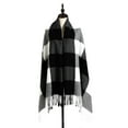 thumbnail image 3 of Wander Agio Women's Fashion Long Shawl Big Grid Winter Warm Lattice Large Scarf, 3 of 4