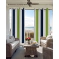 thumbnail image 6 of Green Navy Blue Striped Blackout Curtains for Bedroom Living Room Darkening Curtains 90 Inch Farmhouse Stripe Art Black Out Window Curtain Privacy Insulated Window Treatment Grommet Drapes 52"x90"x2, 6 of 9