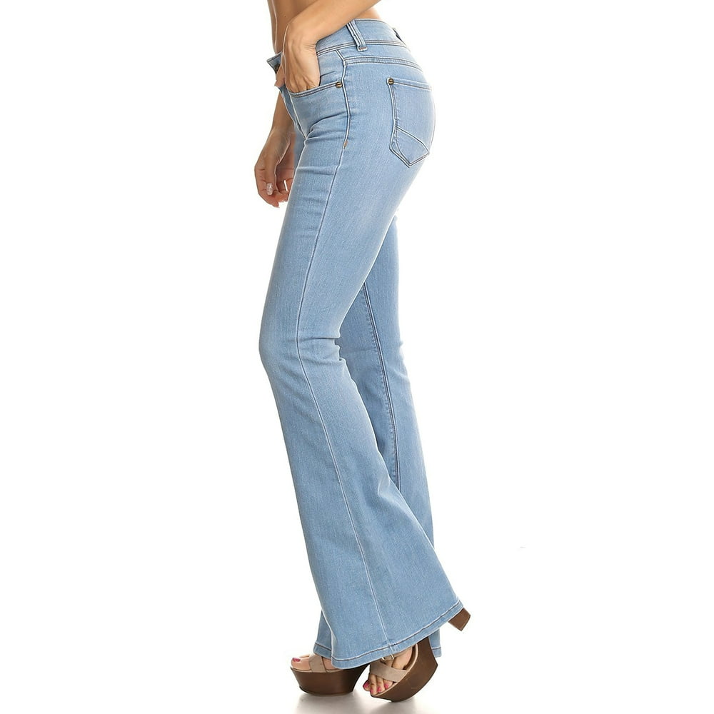 Fashion2love Classic Premium Denim, Flare Bootleg Bootcut Jeans