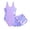 &&-Purple175, variant on Kiijoy Girls One-Piece Swimsuit with Shorts Stretch Quick Drying Bathing Suit, Sizes 7-14