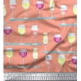 thumbnail image 1 of Soimoi Rayon Fabric Wine Glass Bar Fabric Prints By Yard 42 Inch Wide, 1 of 3
