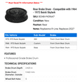 thumbnail image 2 of Rear Brake Drum - Compatible with 1964 - 1972 Buick Skylark 1965 1966 1967 1968 1969 1970 1971, 2 of 2