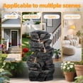 thumbnail image 6 of Tereitr Cascading Rock Water Fountain for Outdoor, Patio & Garden Decor with LED Lights, Realistic Waterfall Feature Made of Weather, Resistant Resin, 6 of 7